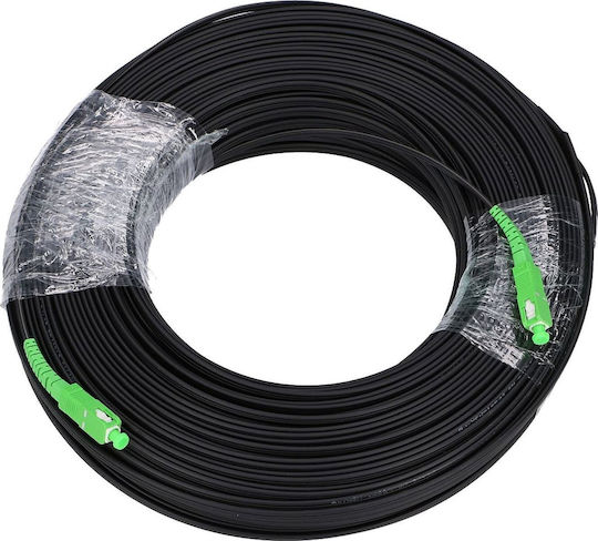 Extralink Flat Καλώδιο Οπτικής Ίνας SC/APC-SC/APC χωρίς ακροδέκτες 150m Μαύρο