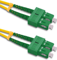 Qoltec Fiber Optic Cable SC/APC-SC/APC 1m Yellow 1pcs