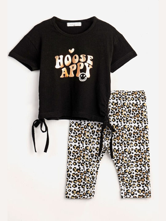 Funky Kids Clothing Set with Leggings Black/White 2 Pieces