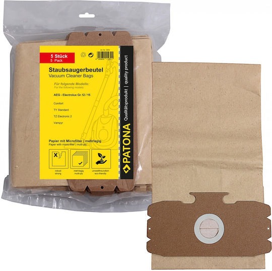 Patona Vacuum Cleaner Bags 5pcs Compatible with Vacuum Cleaner AEG