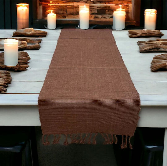 Linea Home Ράνερ Βαμβακερό Καφέ 33x150εκ.