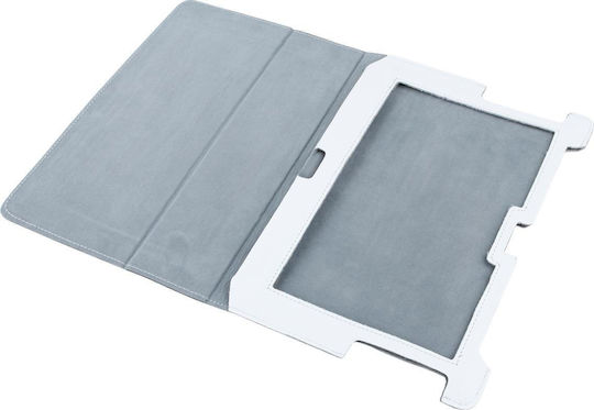 Quer Flip Cover Piele Albă (SAMSUNG GALAXY TAB P5100)