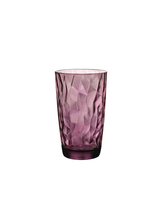 Bormioli Rocco Glas Wasser aus Glas in Lila Farbe 470ml 1Stück