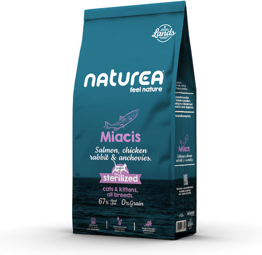 Naturea Cats & Kittens Ξηρά Τροφή χωρίς Σιτηρά για Στειρωμένες Γάτες με Σολομό 1.6kg