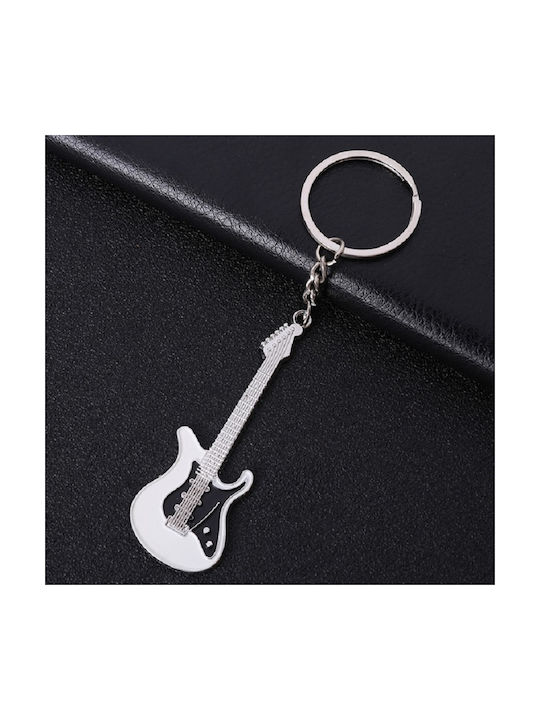 Set Keychain Metal Musical Instrument Metallic White 2pcs