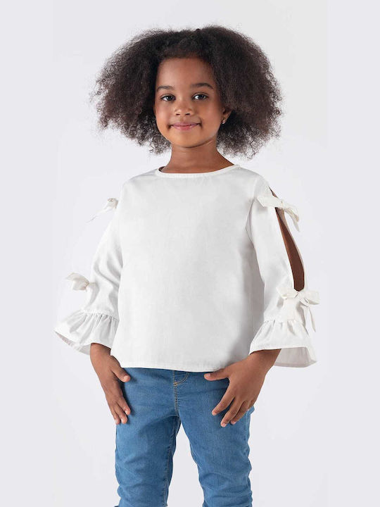 Maite Kids Blouse Long Sleeve White