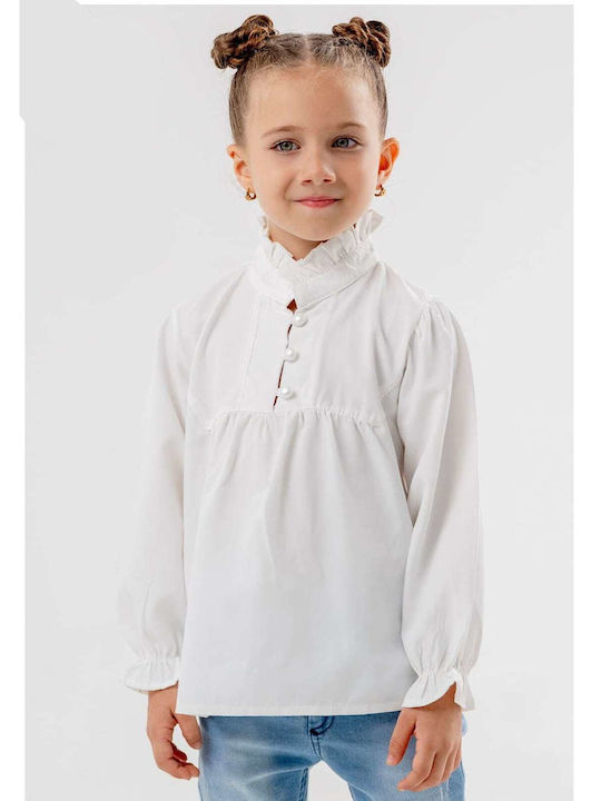 Maite Kids Blouse Long Sleeve White