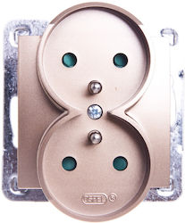 Ospel Impresja Double Walled Power Socket Gold