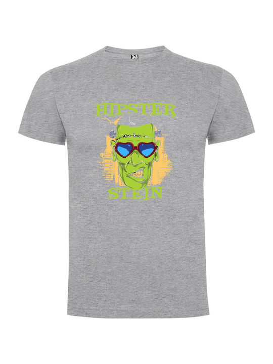 iLovePrints Hipster Stein's Pop Art T-shirt Γκρι Βαμβακερό