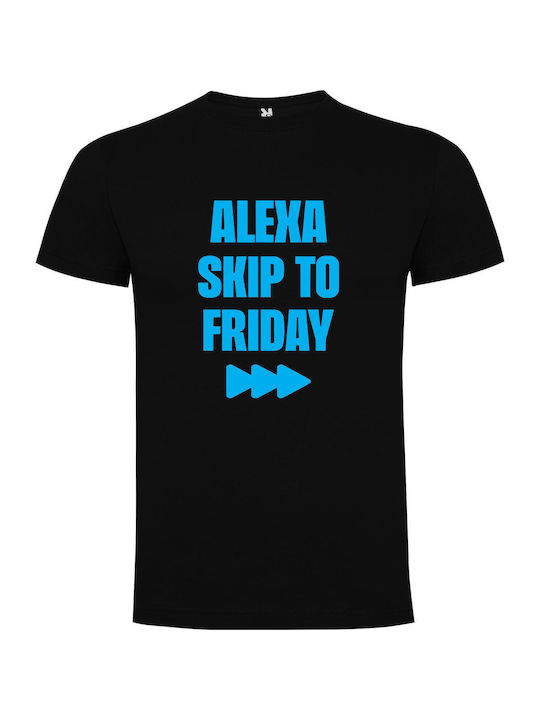 iLovePrints Friday's Sleepy Alexa 65 T-shirt Black Cotton