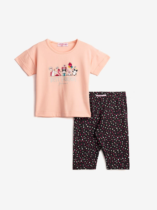 Funky Kids Set with Leggings Summer 2pcs Pink S...