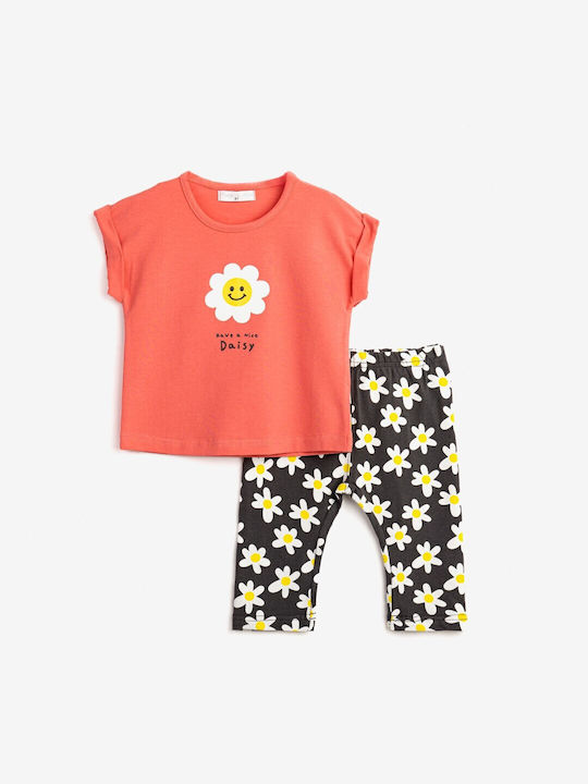 Funky Kids Set with Leggings Summer 2pcs Flamingo/anthracite