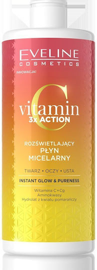 Eveline C Vitamin 3x Action Micellar Water Makeup Remover Face 500ml