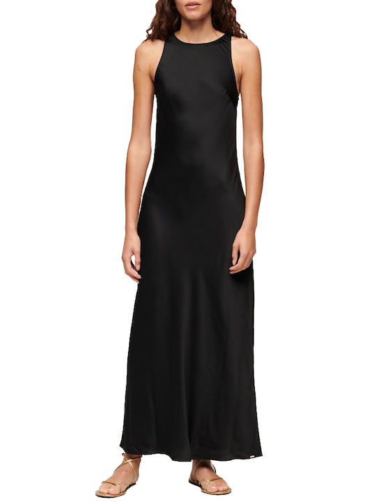 Superdry Mini Evening Dress Satin Black