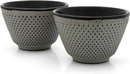 Bredemeijer Serving Bowl Round Ceramic Gray with Diameter 7.8cm 2pcs