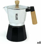 Quttin Stovetop Espresso Pot for 6 Cups Brown