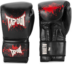 Tapout Γάντια Πυγμαχίας Δερμάτινα για Αγώνα Μαύρα