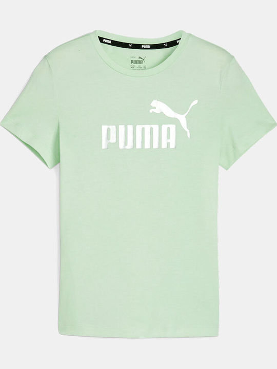 PUMA Kids' T-shirt Green Essentials+ Logo