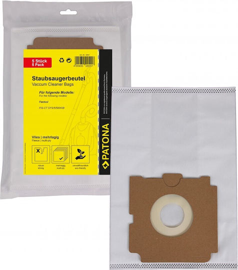 Patona Patona Vacuum Cleaner Bags 5pcs Compatible with Festool Vacuum Cleaner