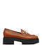 Leder Damen Mokassins in Tabac Braun Farbe
