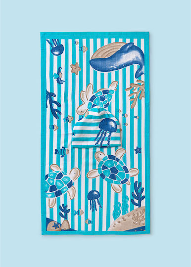Mayoral Baby Hooded Bath Towel Blue 55x60cm