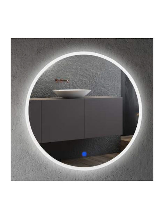 Lightex Round Bathroom Mirror Led Touch 50x50cm White