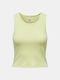 Only Women's Athletic Crop Top Sleeveless Yellow