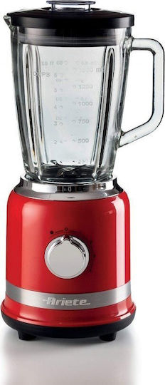 Ariete Moderna Blender Cu Cană Din Sticlă 1,5 L Putere 1000W Roșie