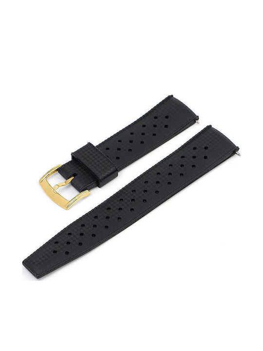 Καουτσούκ Λουράκι Μαύρο 22mm