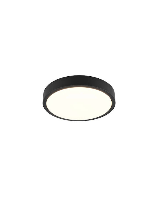 Trio Lighting Modern Metallic Ceiling Mount Light with Integrated LED in Black color