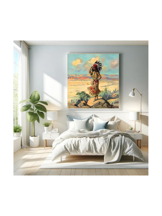 Indian Painting on Canvas 110x110cm