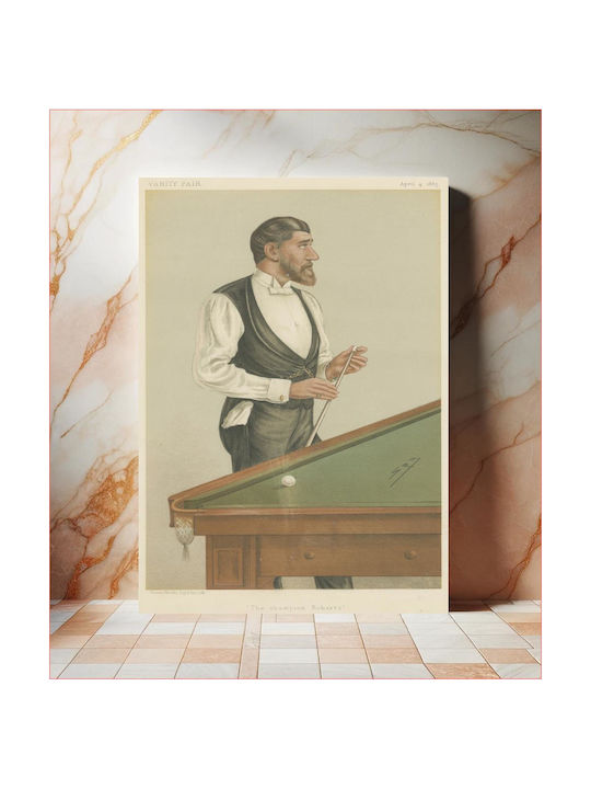 iLovePrints Vanity Fair: Sports, Miscellaneous Billiards; 'the Champion Roberts', Mr. John Roberts, Jr., April 4, 1885 Painting on Canvas 20x30cm