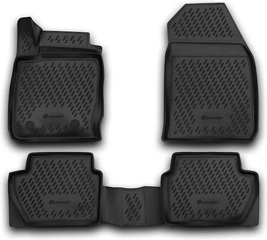 Novline Set of Front and Rear Mats 4pcs Tray Type for Ford Ranger 2011 Black
