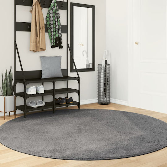 vidaXL Huarte Αντιολισθητικό Χαλί Στρογγυλό Γκρι Φ200cm