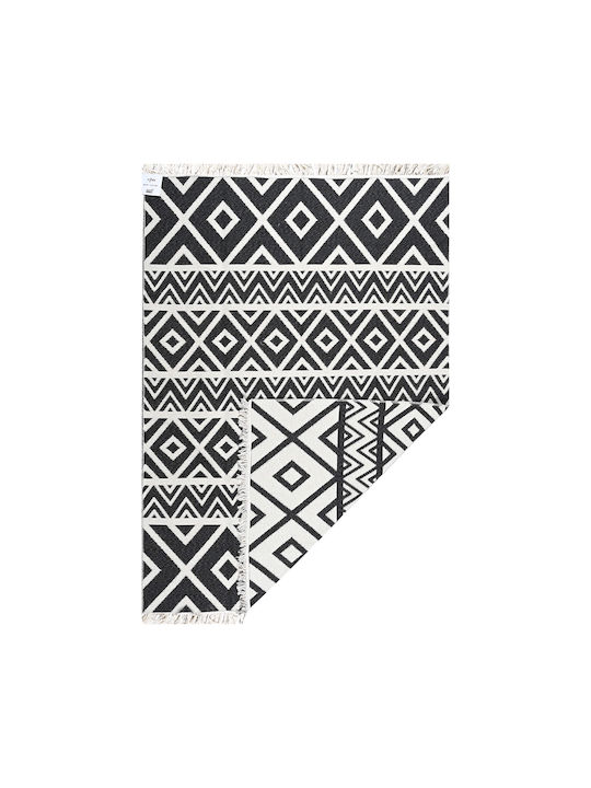 Polcarpet Aria Artkilim 23500 Rug Rectangular Summer Cotton with Fringes Black