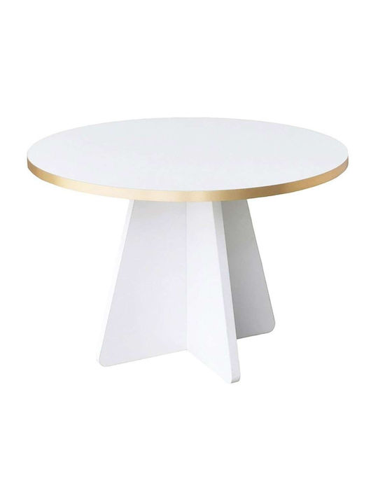 Rund Beistelltisch White / Gold L60xB60xH40cm