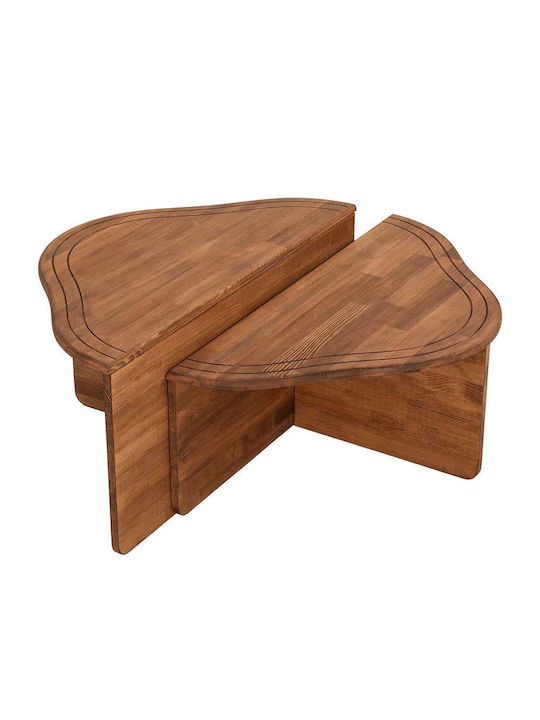 Oval Couchtisch Light Walnut L90xB45xH40cm