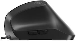 Nilox MOUSB3013 Wired Ergonomic Mouse Black