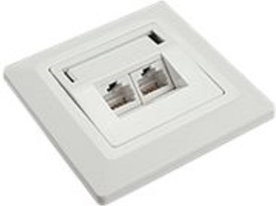 Solarix Μονή Πρίζα Δικτύου RJ45 Τύπου Cat6 σε Λευκό Χρώμα SX9-2-6-UTP-WH