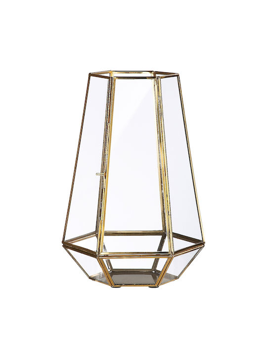 ArteLibre Tabletop Metallic Lantern Gold