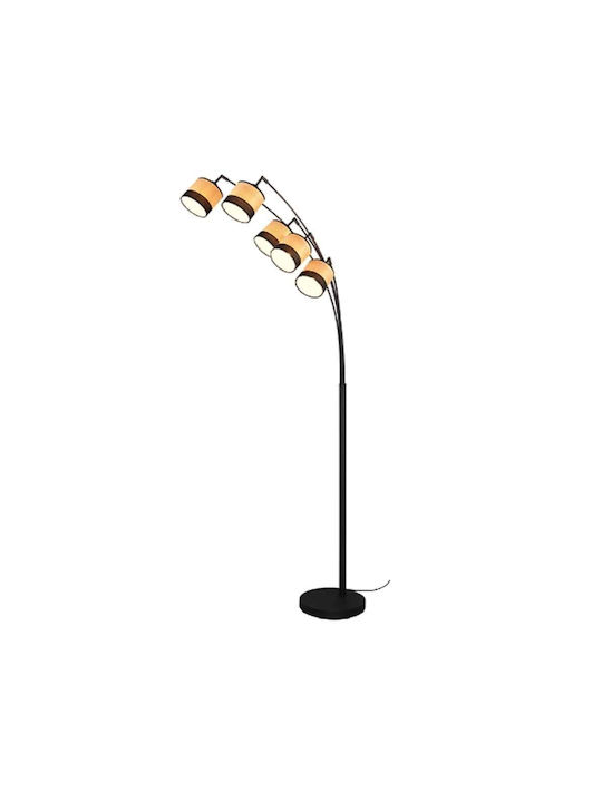 Trio Lighting Floor Lamp H200xW30cm. with Socket for Bulb E14 Black