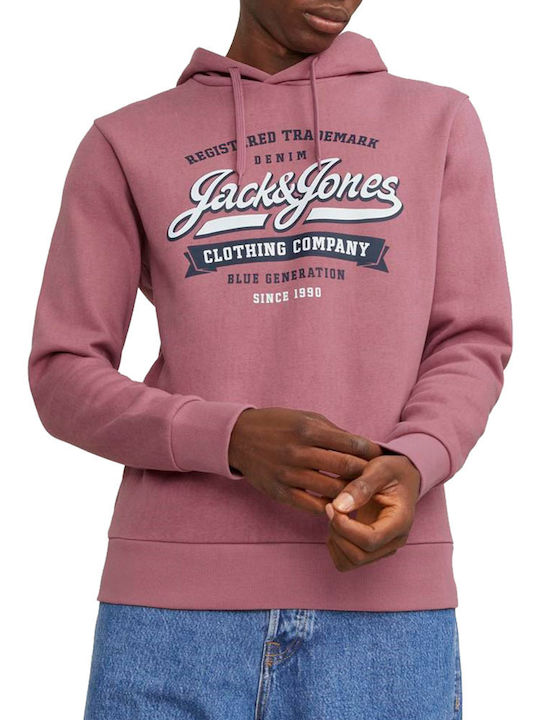 Sweatshirt Fleece with Hood Pink Dark