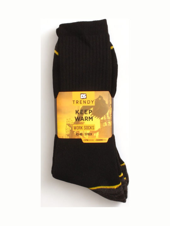 Trendy Herren Gemusterte Socken Black 3Pack Trendy Herren Gemusterte Socken Black 3Pack