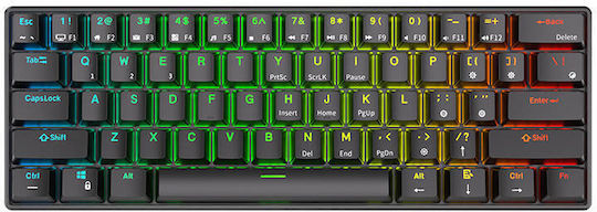 Royal Kludge RK61 Kabelloses Gaming-Technik Tastatur 60% mit Benutzerdefiniertes Rot Schaltern und RGB-Beleuchtung (Englisch (US))
