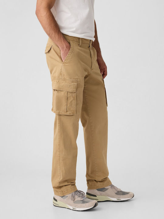 GAP Παντελόνι Cargo σε Ίσια Γραμμή Perfect Khaki