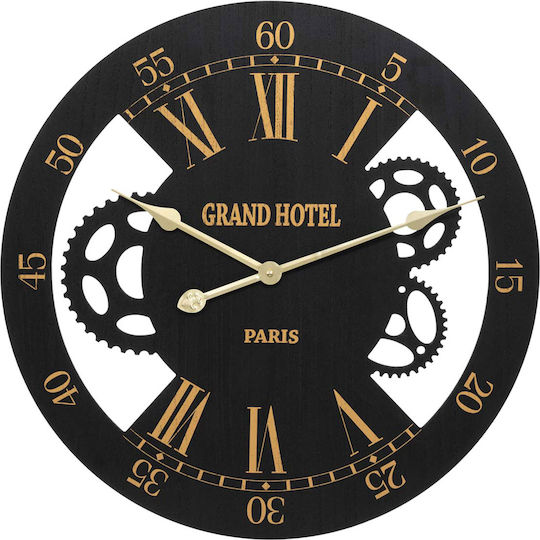 Wall Clock Wooden Black Ø54.5cm