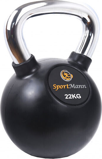 Sportmann Kettlebell aus Gummi 22kg Schwarz