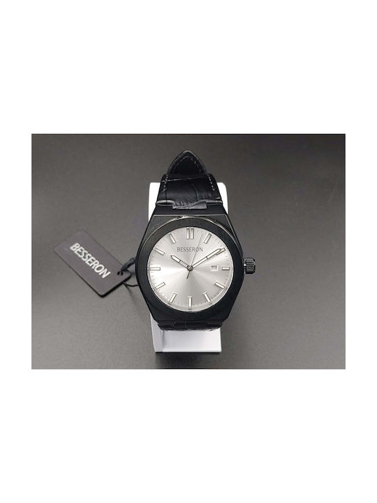 Besseron Watch Battery with Black Leather Strap