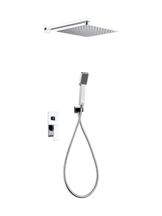 Imex Set Mixer & Telefon Îngropată pentru Duș 2 ieșiri Argintiu