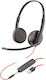 Poly Blackwire C3225 Auf dem Ohr Multimedia-Headsets mit Mikrofon und Verbindung USB-A in Schwarz Farbe